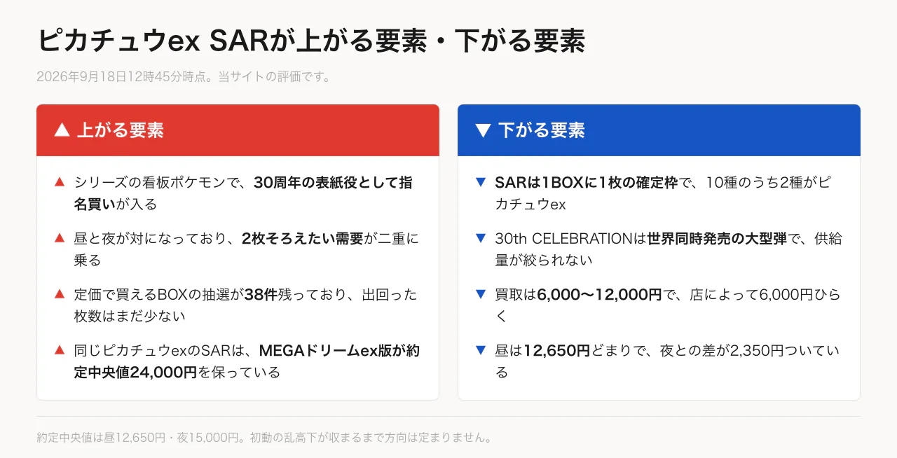 ピカチュウex SARが上がる要素・下がる要素